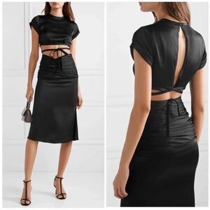 NWT Orseund Iris Le Club Satin Top Black